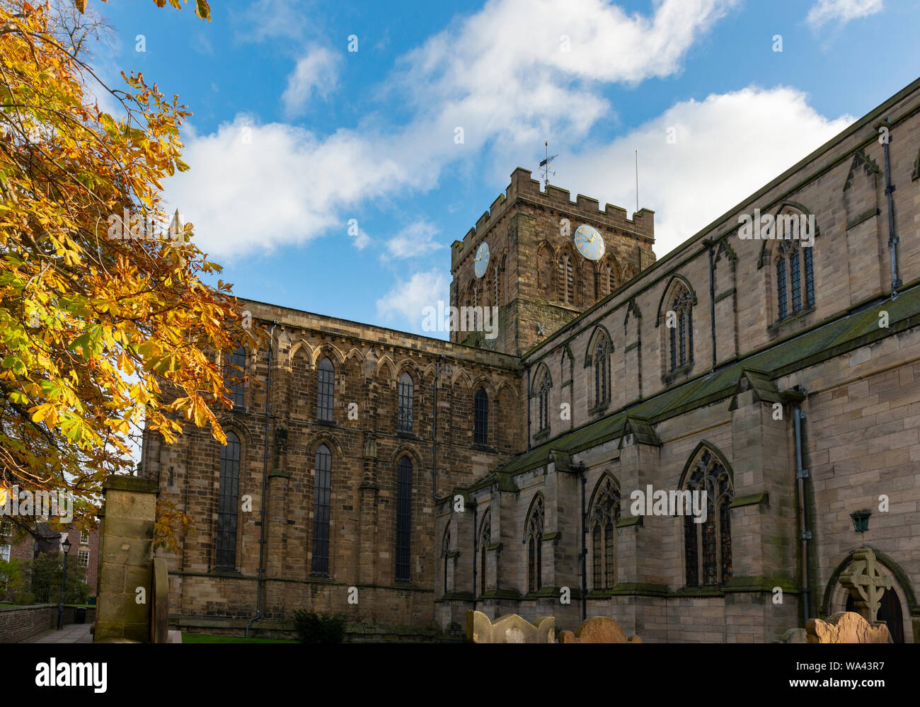 Hexham Abbey in Northumberland Foto Stock