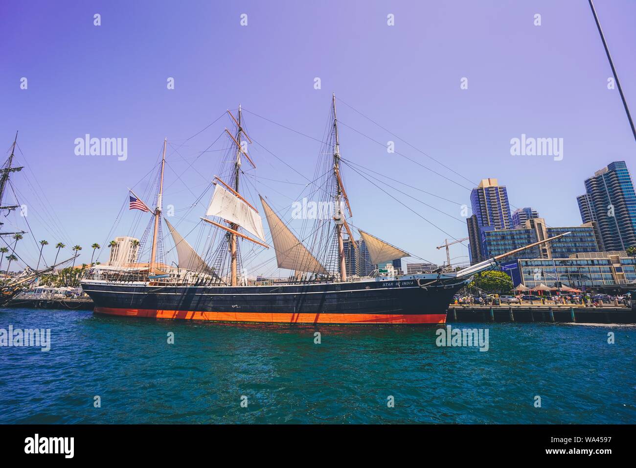 Nave pirata chiamata 'Star of India' nella costa di San Diego Foto Stock