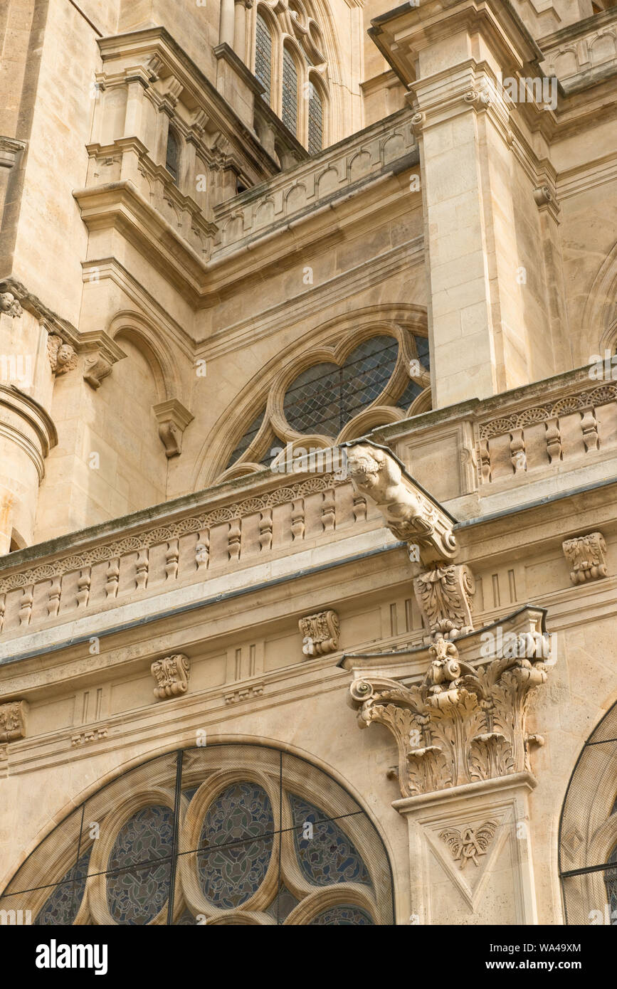Dettagli architettonici di Église chiesa di Saint-Eustache, Parigi Foto Stock