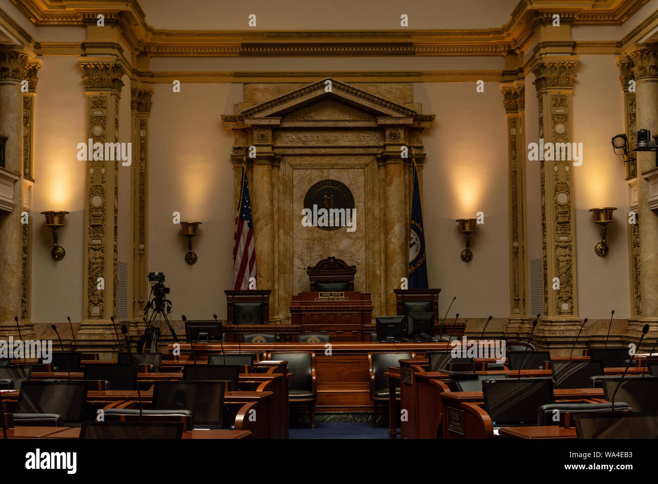 Kentucky senato camere entro il Capitol Building. Francoforte, KY. Foto Stock