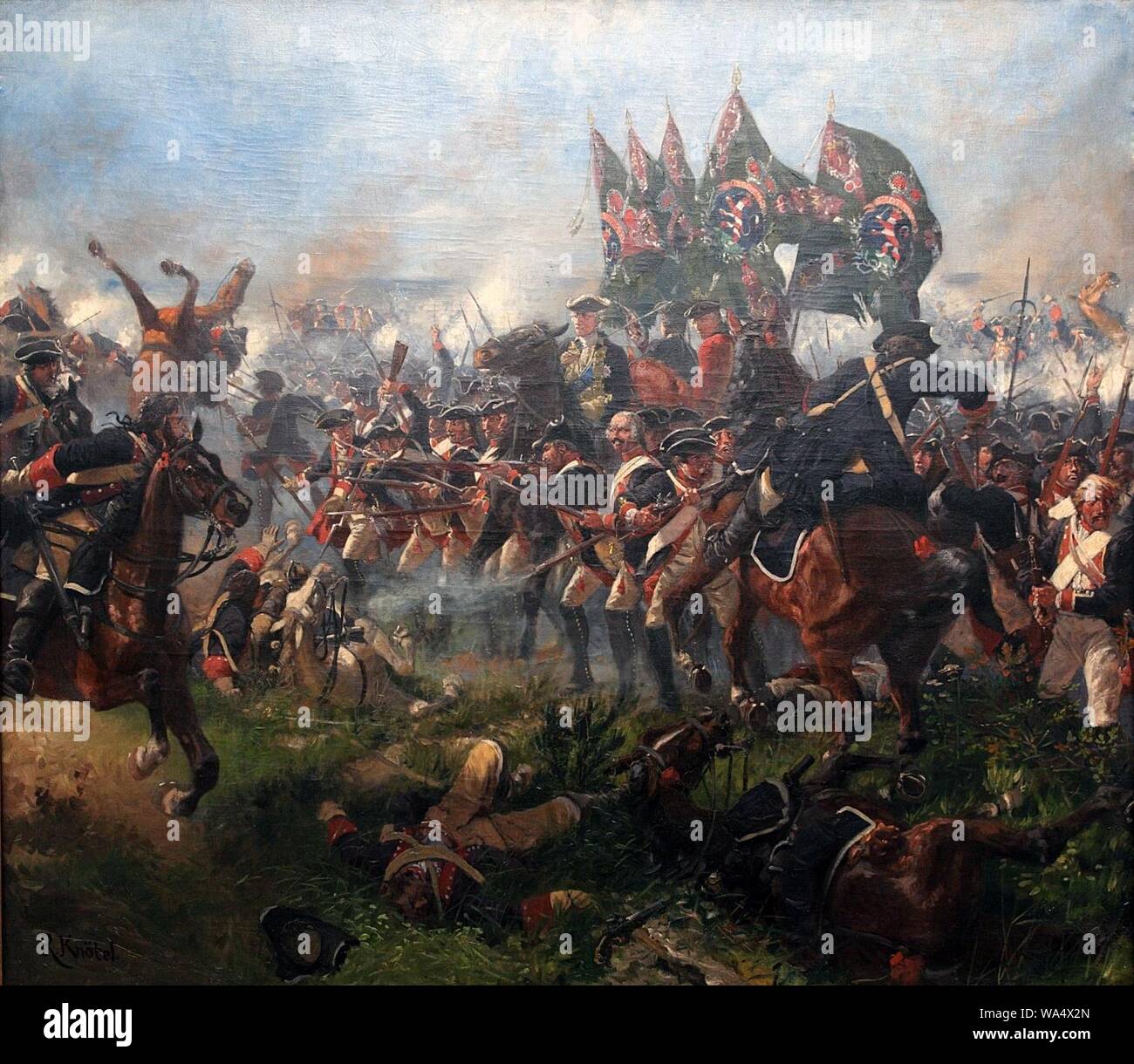 Die Schlacht bei Krefeld. Foto Stock