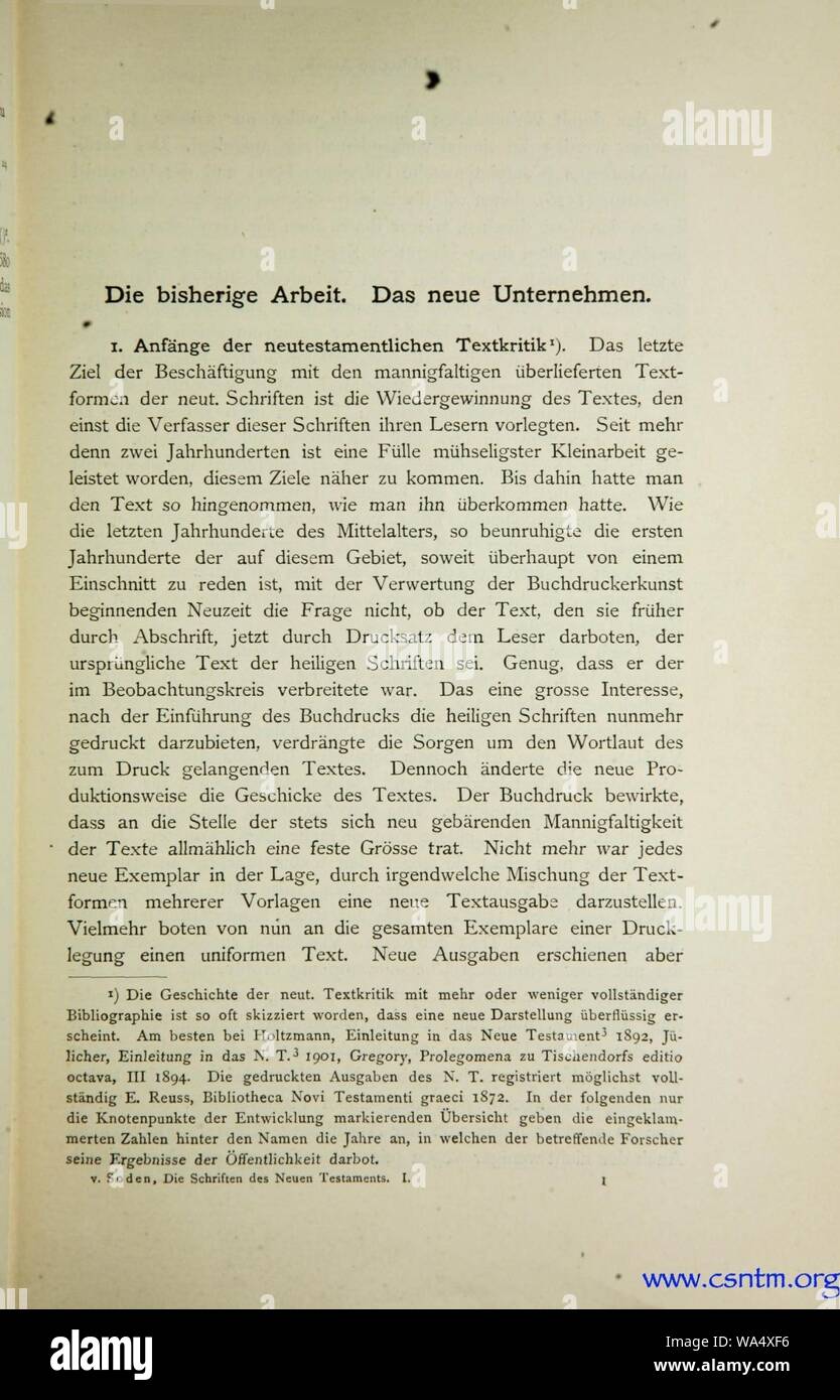 Die Schriften... Bd. 1, S. 1. Foto Stock