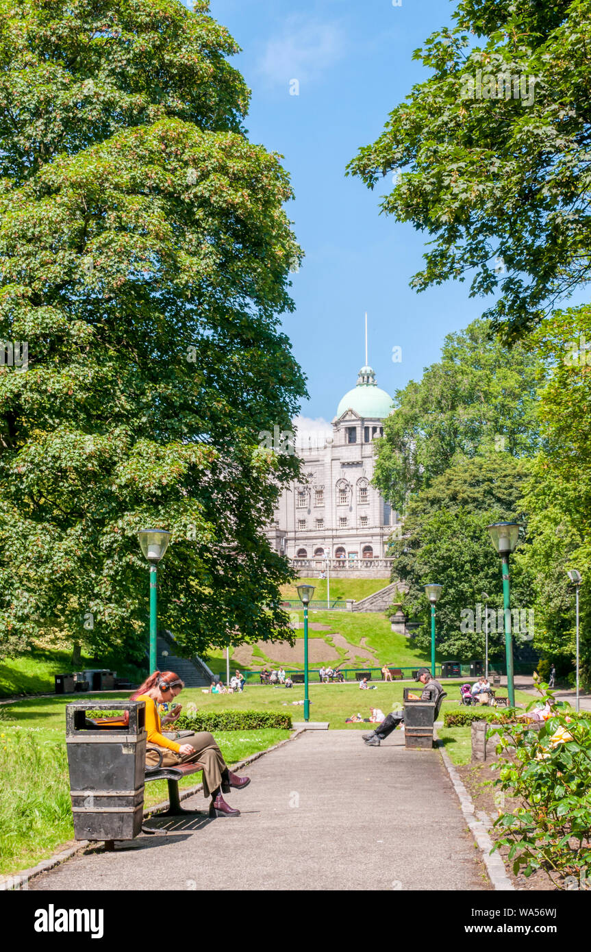 Unione giardini a terrazza in Aberdeen coprire circa due e una metà di acri e aperto al pubblico nel 1879. Vi sono proposte per la riqualificazione del sito. Foto Stock