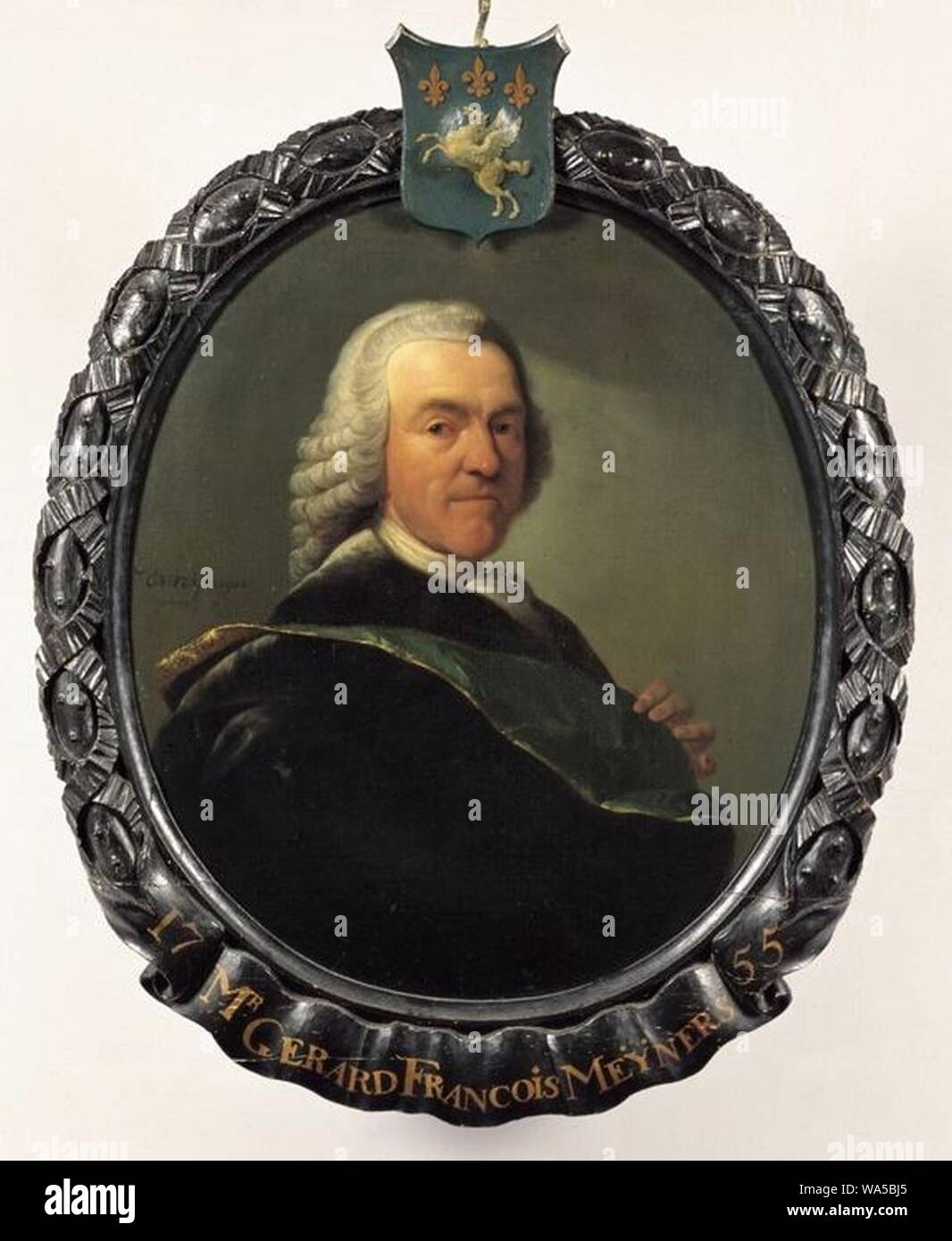 Dionys van Nijmegen - Portret van Gerard François Meyners (1711-1790), bewindhebber van de VOC tussen 1755 en 1790 Foto Stock