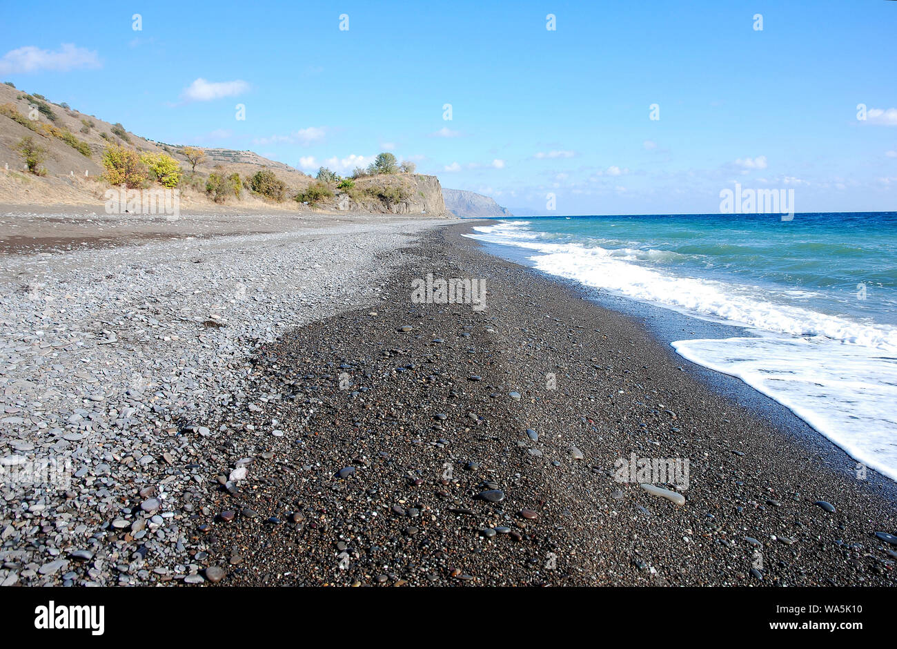 Schwarzmeerküste auf der Krim, Ucraina; costa del Mar Nero in Crimea, Ucraina Foto Stock