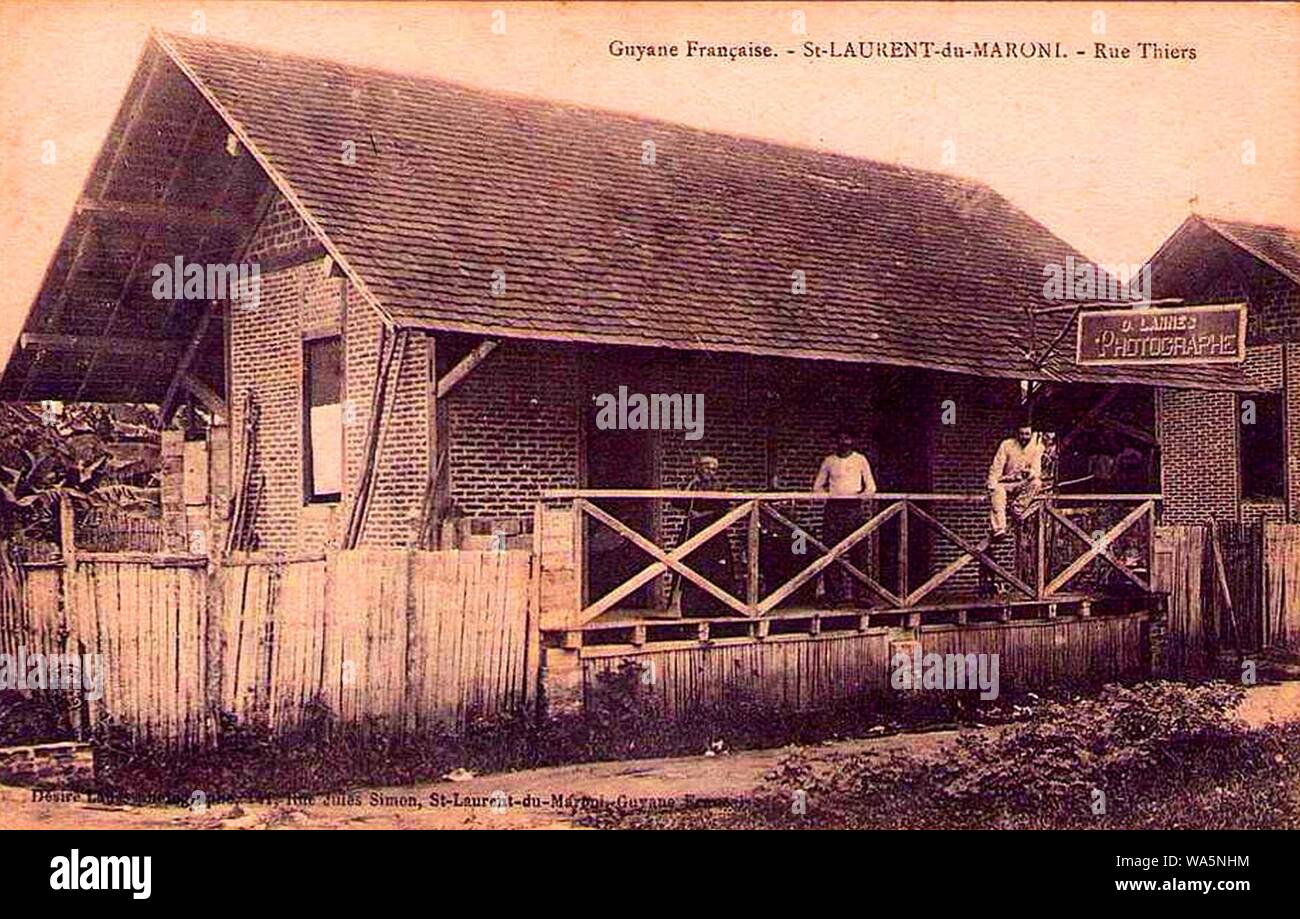 DL rue Thiers à Saint-Laurent-du-Maroni. Foto Stock