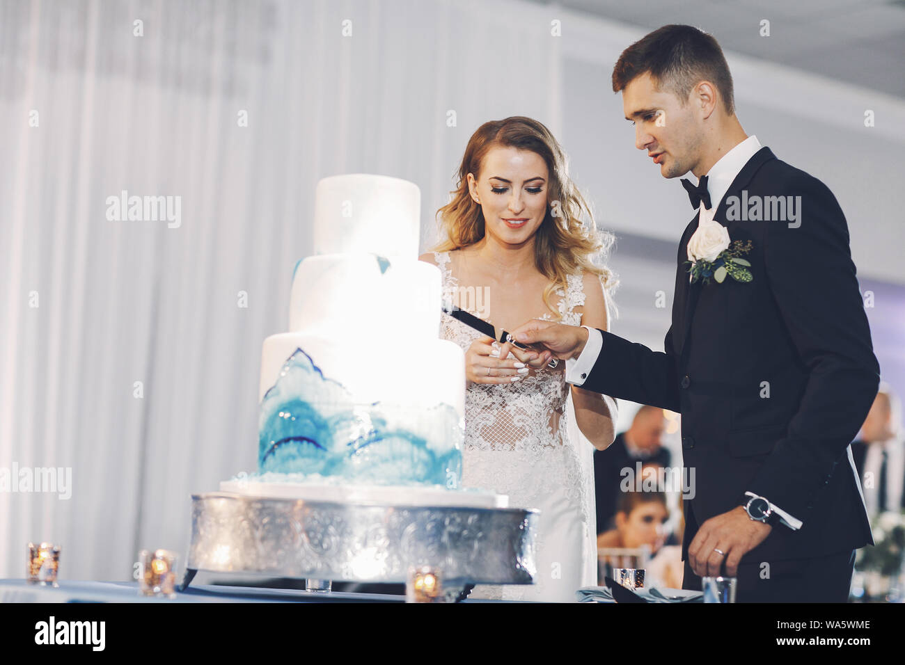 Elegante sposi Foto Stock