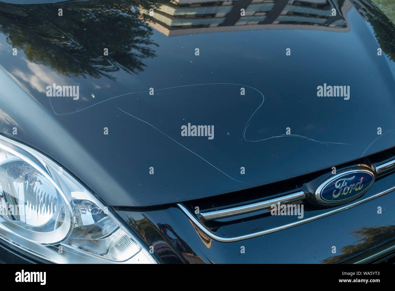 vettura graffiata/con chiave Foto Stock