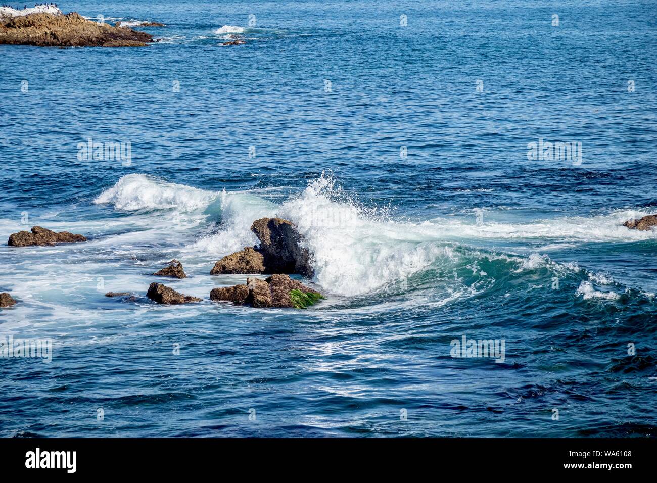 Costa rocciosa sull'Oceano Pacifico Foto Stock