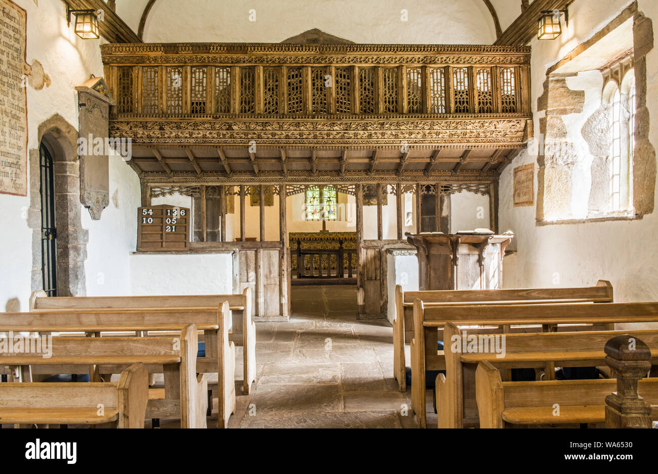 Chiesa Partrishow vicino a Abergavenny in Powys Galles del Sud Foto Stock