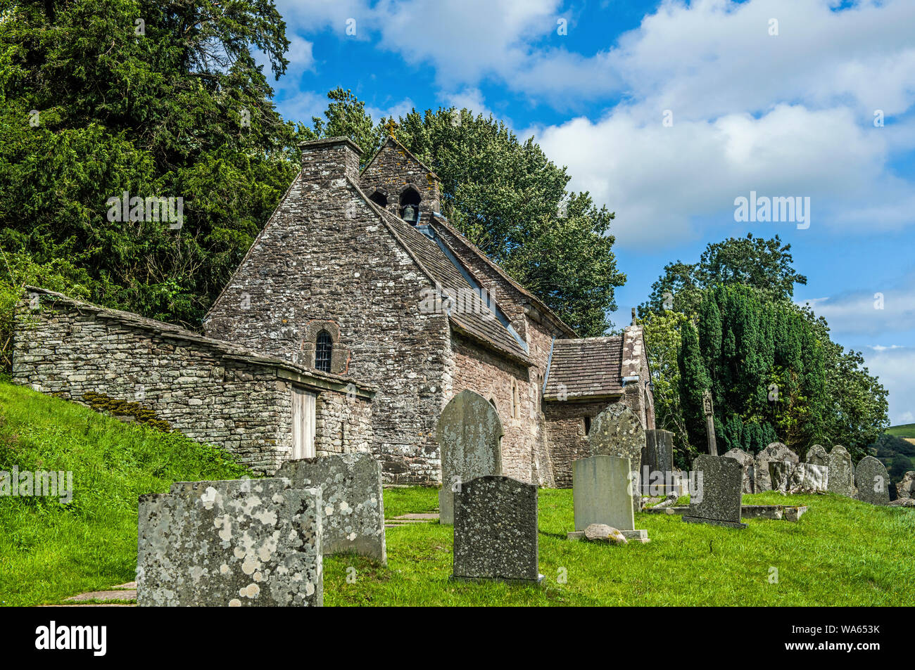 Chiesa Partrishow vicino a Abergavenny in Powys Sud WalesChurch portico, Foto Stock