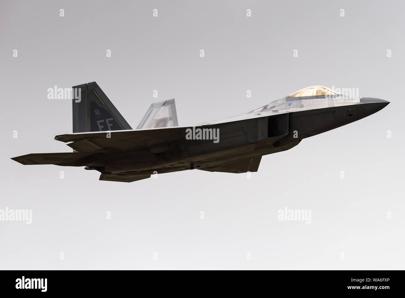 Un Lockheed Martin F-22 Raptor quinta generazione stealth fighter jet della United States Air Force. Foto Stock