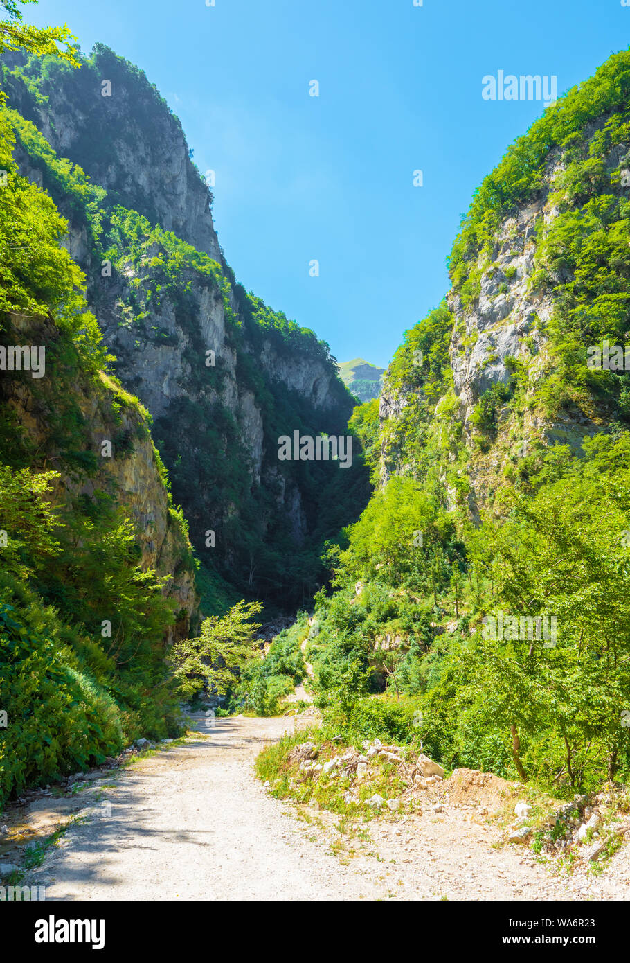 Gole dell'Infernaccio (Italia) - Un patrimonio naturalistico di attrazione selvatici nel Parco Nazionale dei Monti Sibillini, Regione Marche, provincia di Fermo Foto Stock