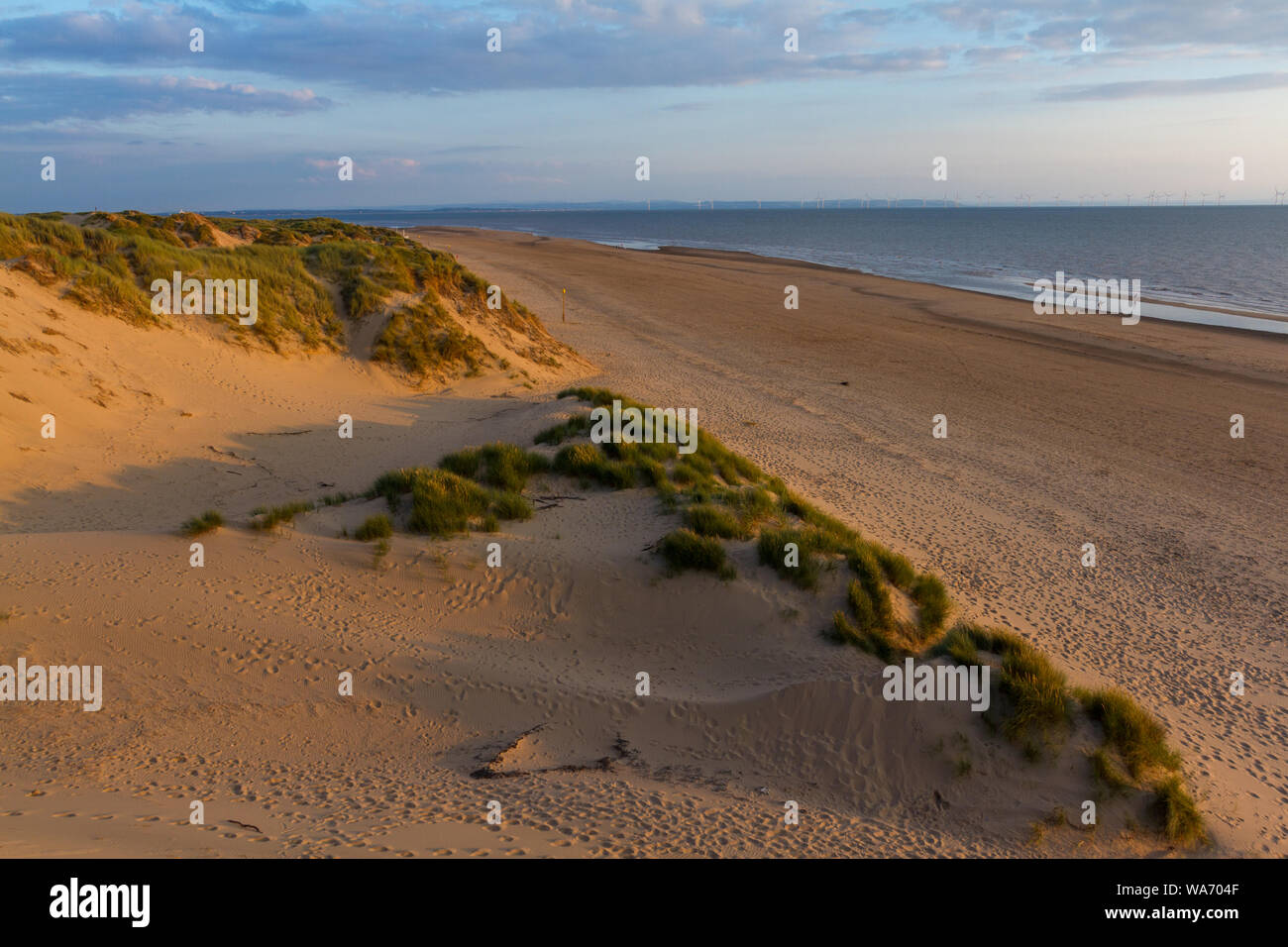 Serata a Formby Beach, Merseyside, Regno Unito Foto Stock