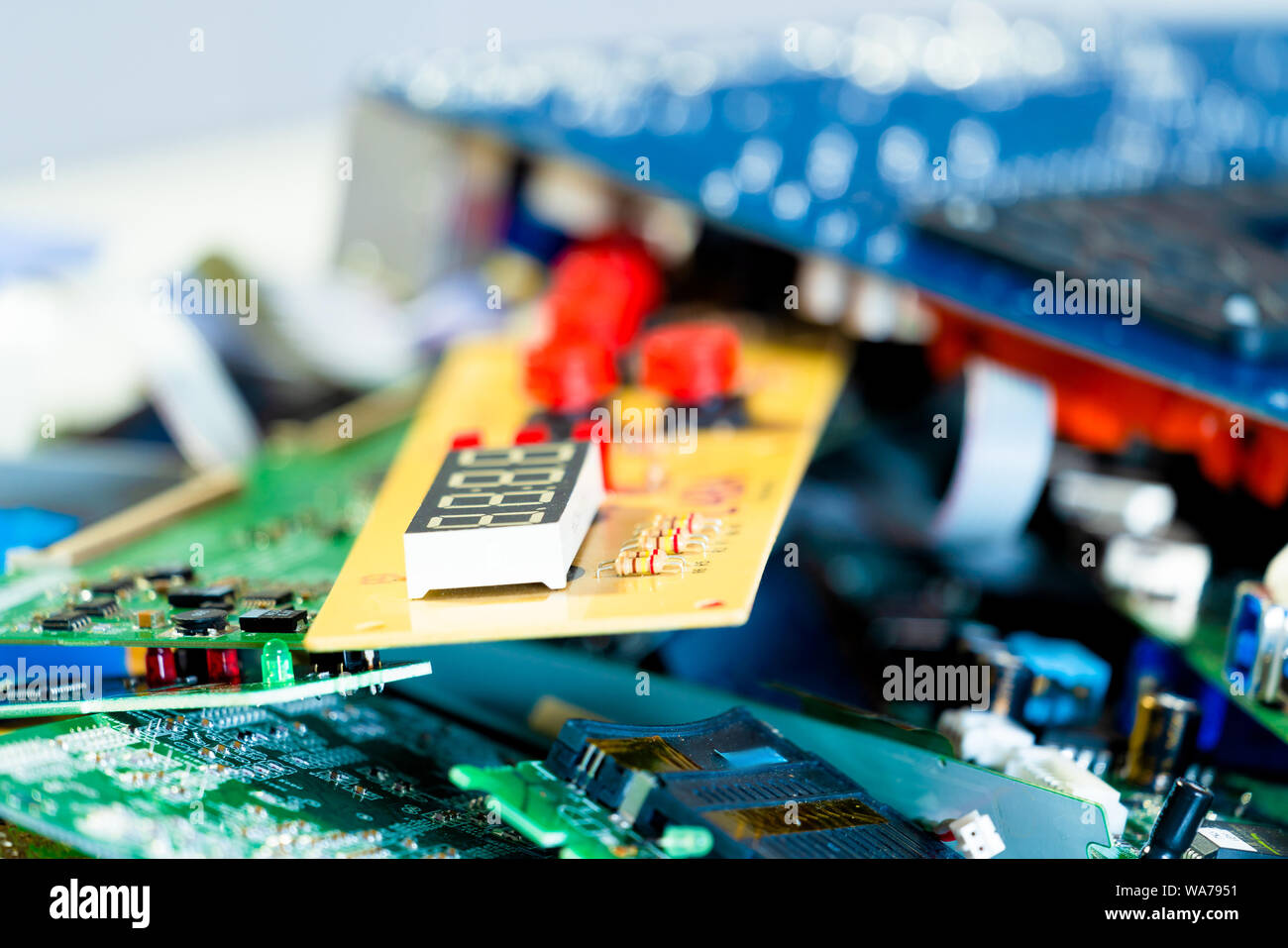 Industria elettronica dispositivi di riciclaggio dei rifiuti Foto Stock