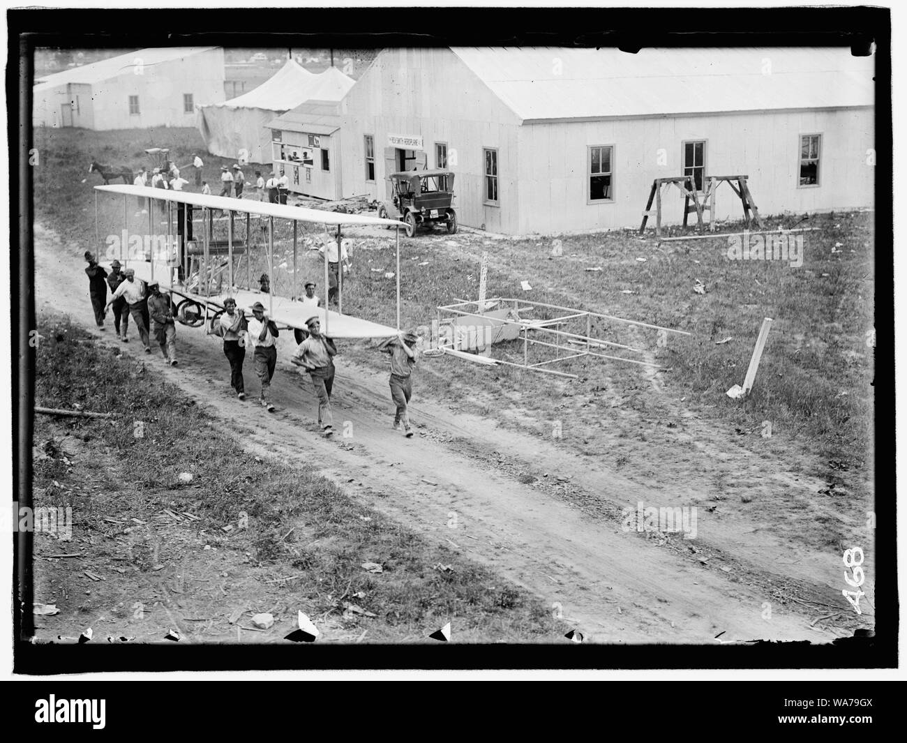 Aviazione, esercito. COLLEGE PARK campo di aviazione. Fratelli Wright' PIANO, distrutto Foto Stock
