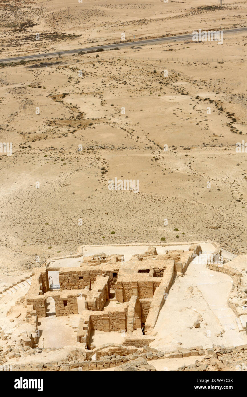 Sito archeologico di Shivta. (Vecchio incenso città carovaniere). Israël. Foto Stock