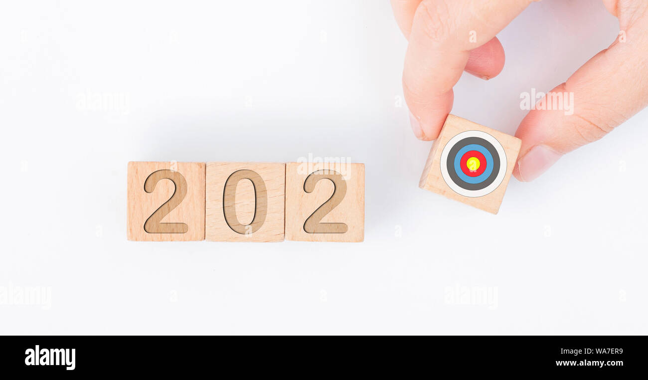 Nuovo anno obiettivi. 2020 e concetto di business Foto Stock