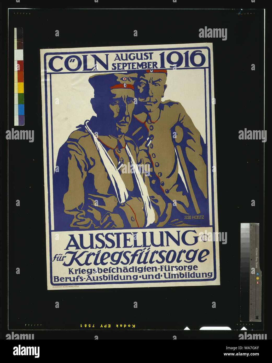 Ausstellung für Kriegsfürsorge, Cöln, agosto-settembre 1916; Kriegsbeschädigten-fürsorge, Berufs-Ausbildung und Umbildung / Ilse Hoeltz. Foto Stock
