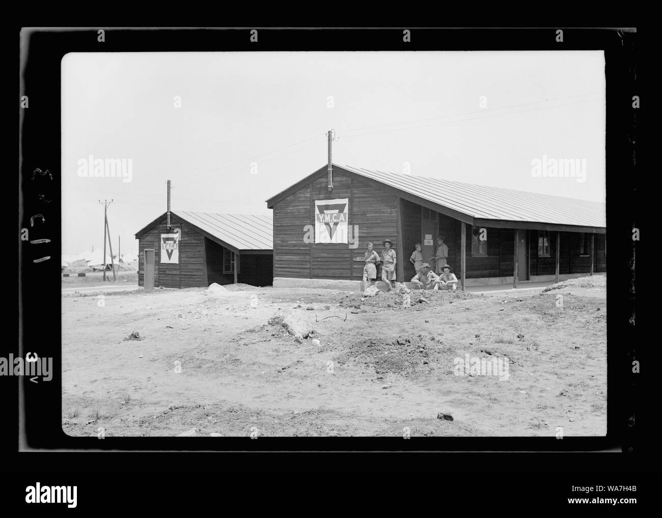 Esercito Australiano Y.M.C.A. in Julis Camp. Esercito Y.M.C.A capanne a Julis Camp Foto Stock