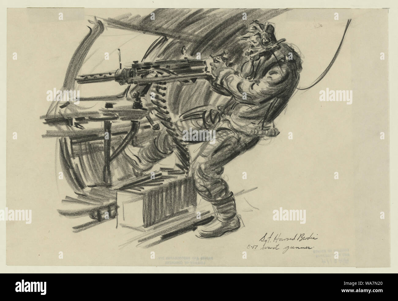 B-17 vita gunner Foto Stock