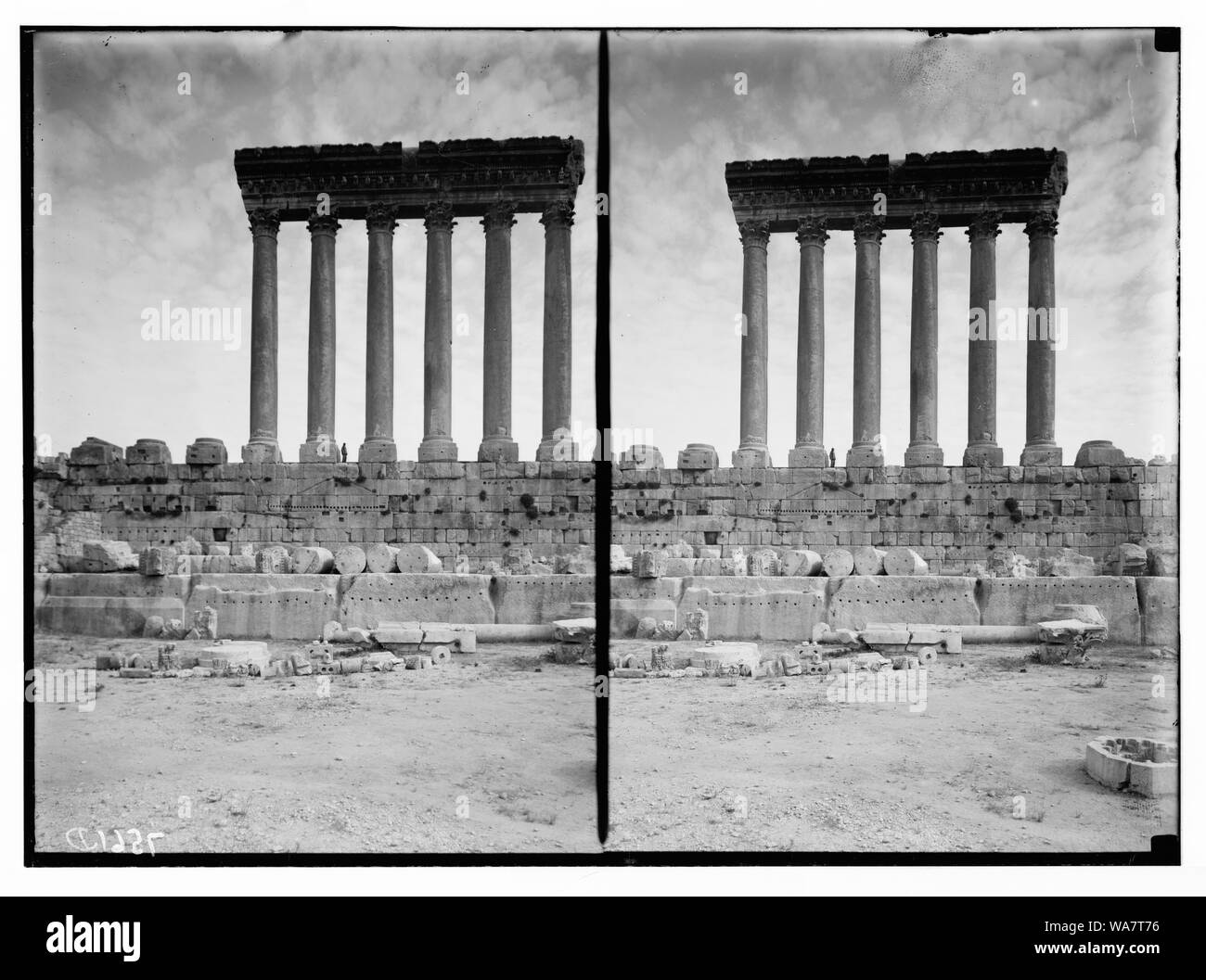Baalbek. Tempio di Giove dal S. Foto Stock