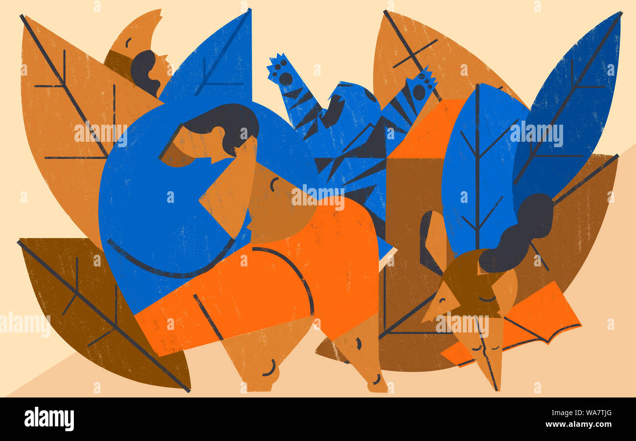 Disturbo di ansia, angoscia e la sofferenza di una persona che mostra sintomi. Concetto. Foto Stock