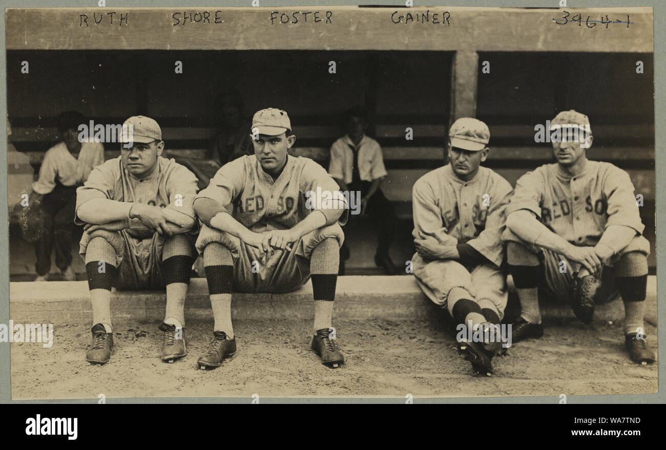 Babe Ruth, Ernie Shore, Rube Foster, Del Gainer, Boston Red Sox, American League Foto Stock