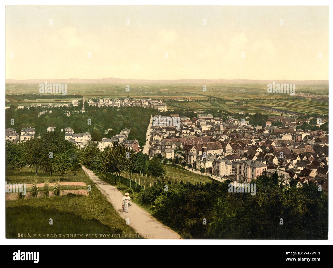 Bad Neuheim (cioè, Bad Nauheim), da Johannisberg, Hesse-Nassau, Germania Foto Stock