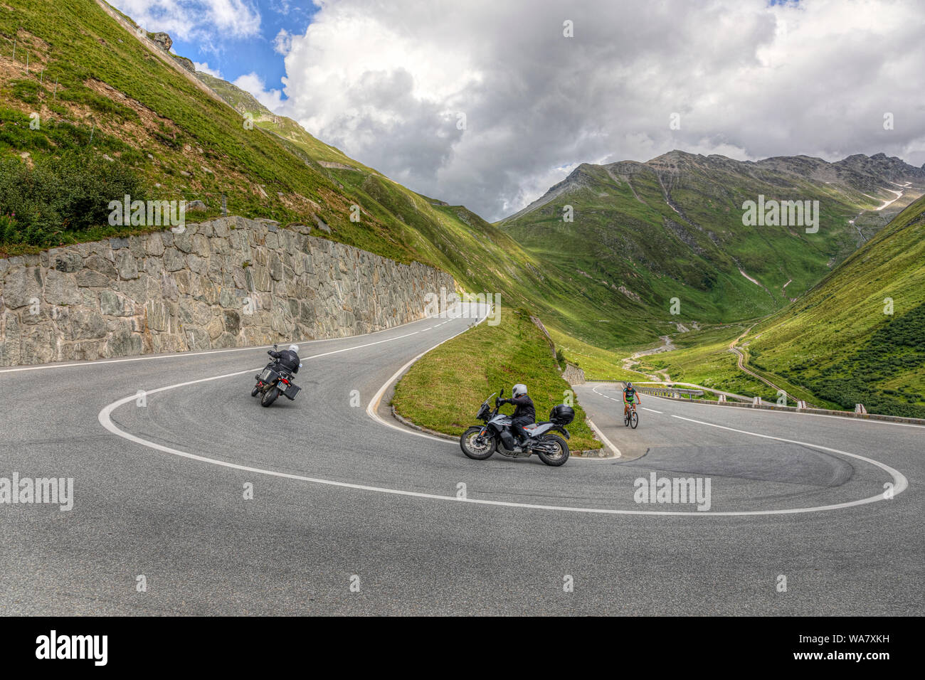 Furka Pass, Gletsch, Vallese, Svizzera, Europa Foto Stock