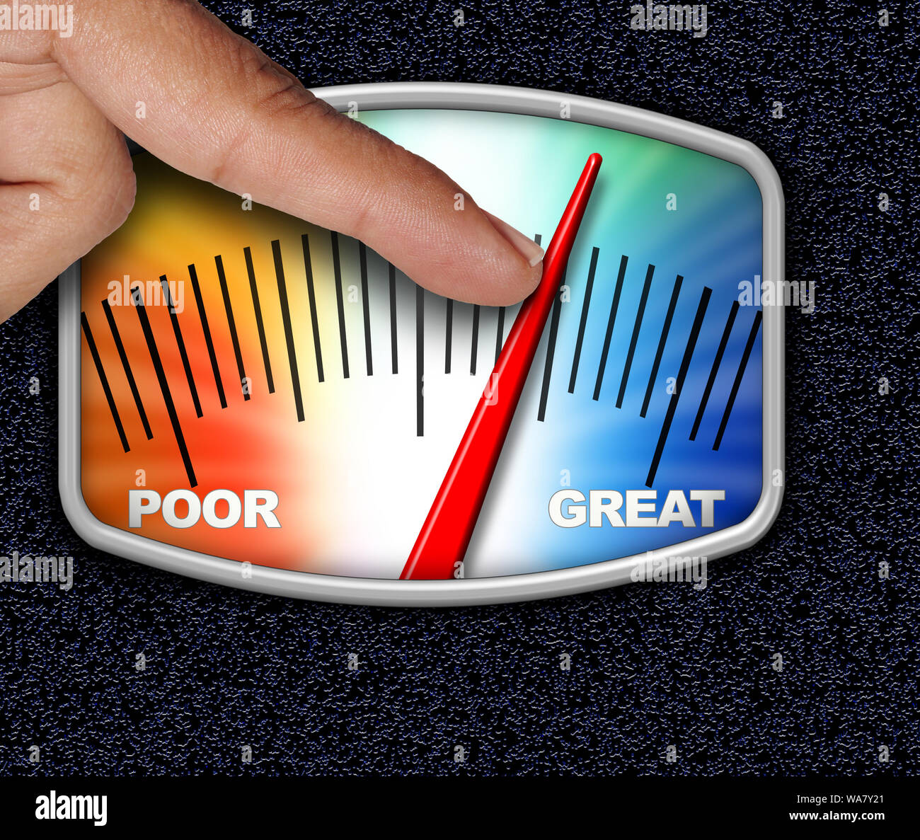 Punteggio di credito concetto come una persona cambiando la freccia per un migliorato rendimento finanziario nominale con 3D'illustrazione degli elementi. Foto Stock