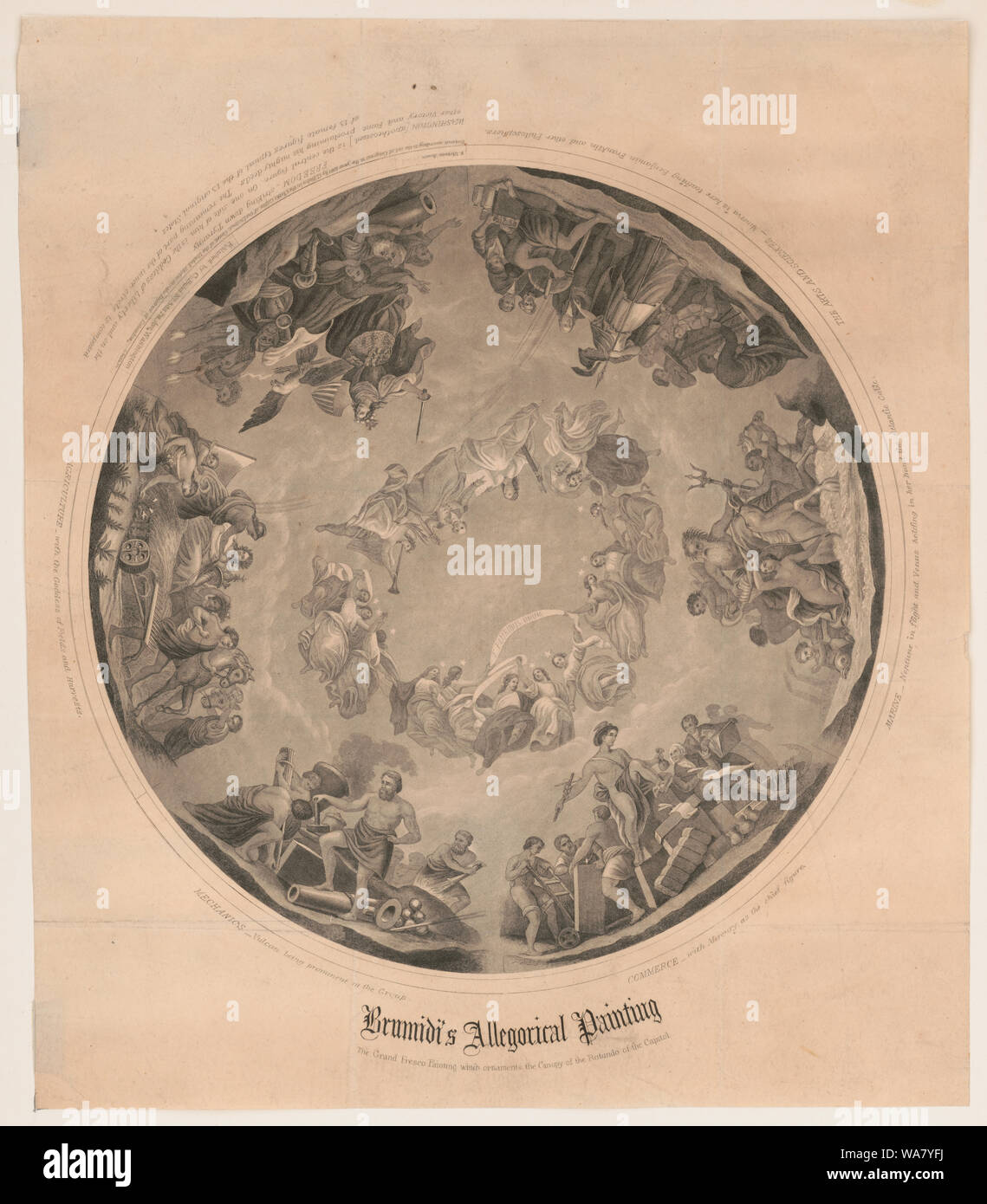 Brumidi allegorica della pittura Foto Stock