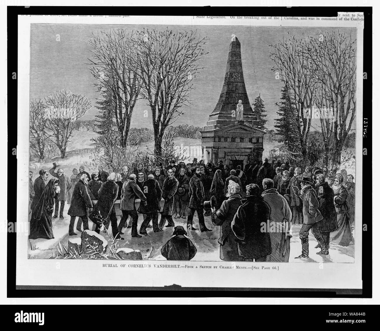 La sepoltura di Cornelius Vanderbilt / mente ; da uno schizzo di Charles mente. Foto Stock
