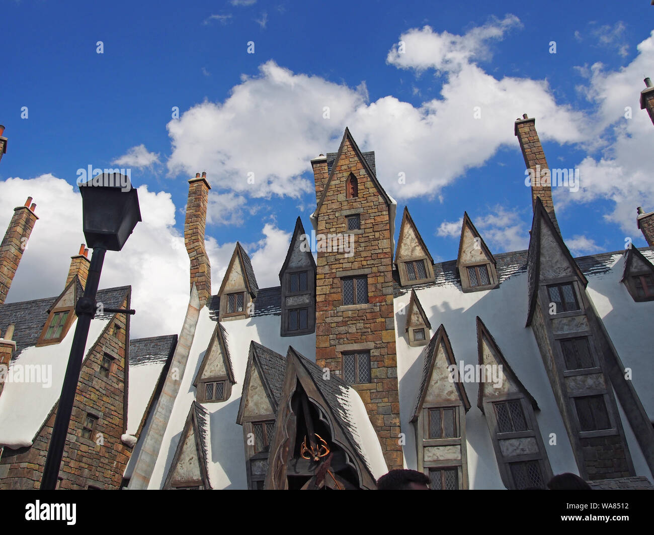 Il mondo di Wizarding di Harry Potter presso gli Universal Studios Florida, Stati Uniti d'America, 20 maggio 2019, © Katharine Andriotis Foto Stock