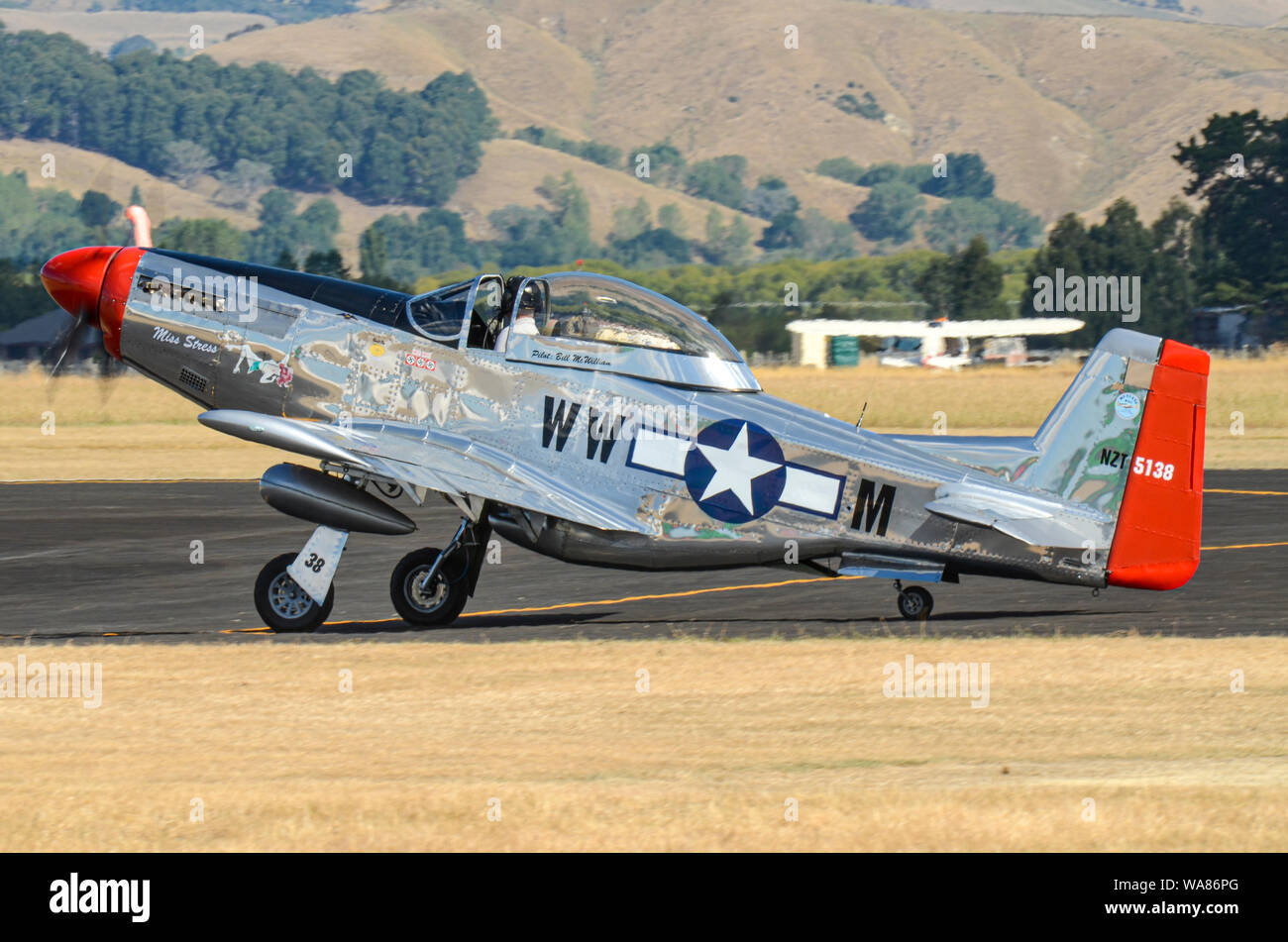 Titan T 51 Mustang, Rotax Mustang, a Wings Over Wairarapa airshow cofano, aerodrome, Masterton, Nuova Zelanda. Kit piano progettato per assomigliare P-51 Foto Stock