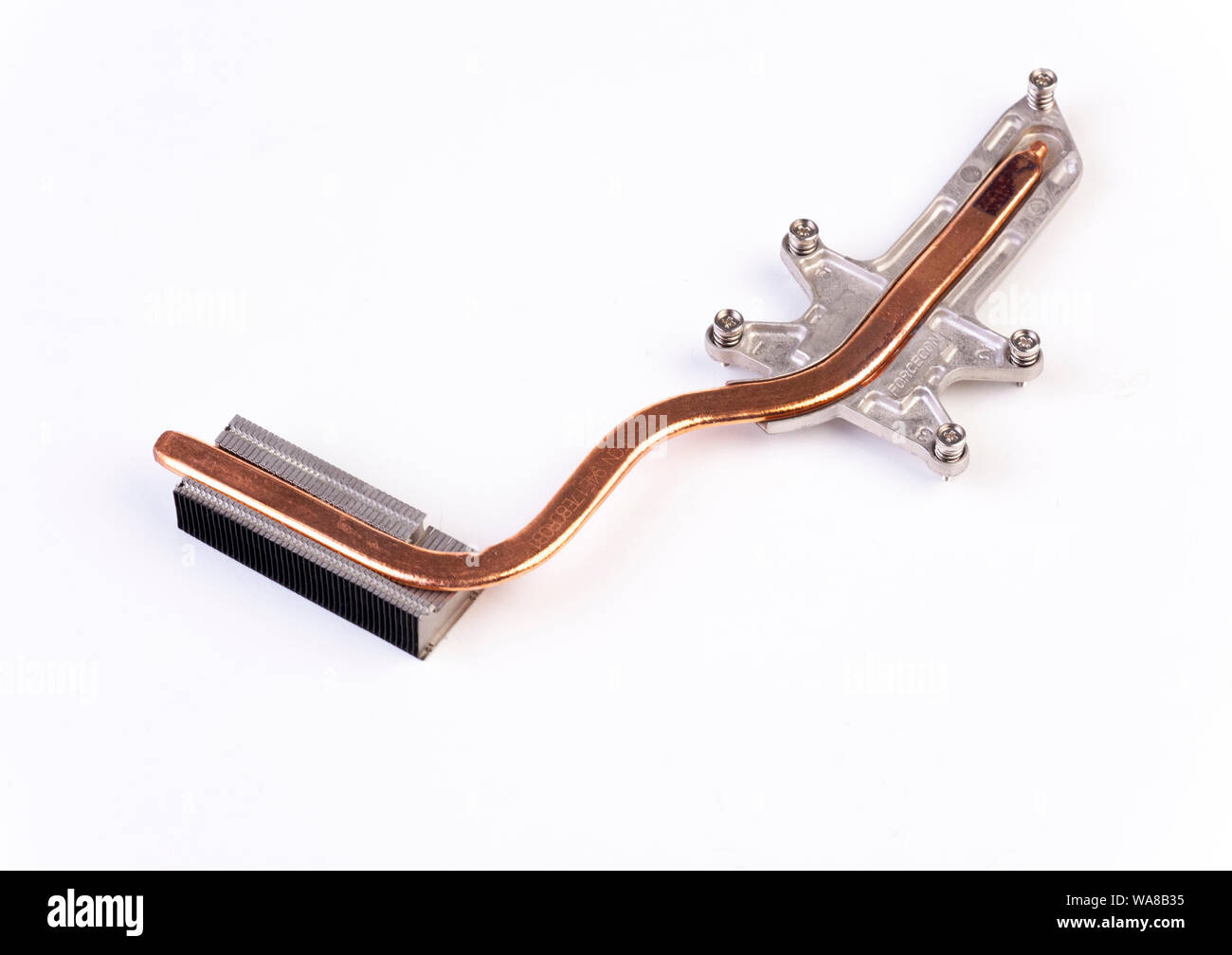 Tubo di calore per il raffreddamento di un microprocessore Foto Stock