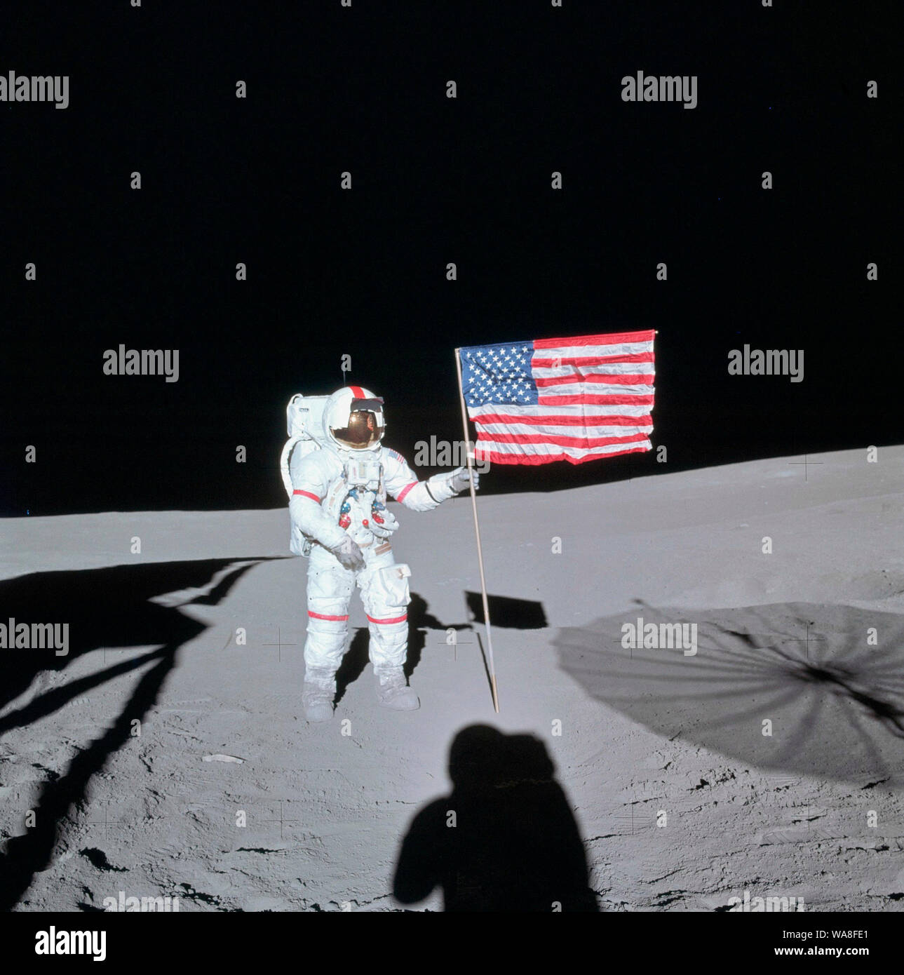 Apollo 14, Alan B.Shepard Jr. sulla superficie lunare. 5 febbraio 1971 Foto Stock