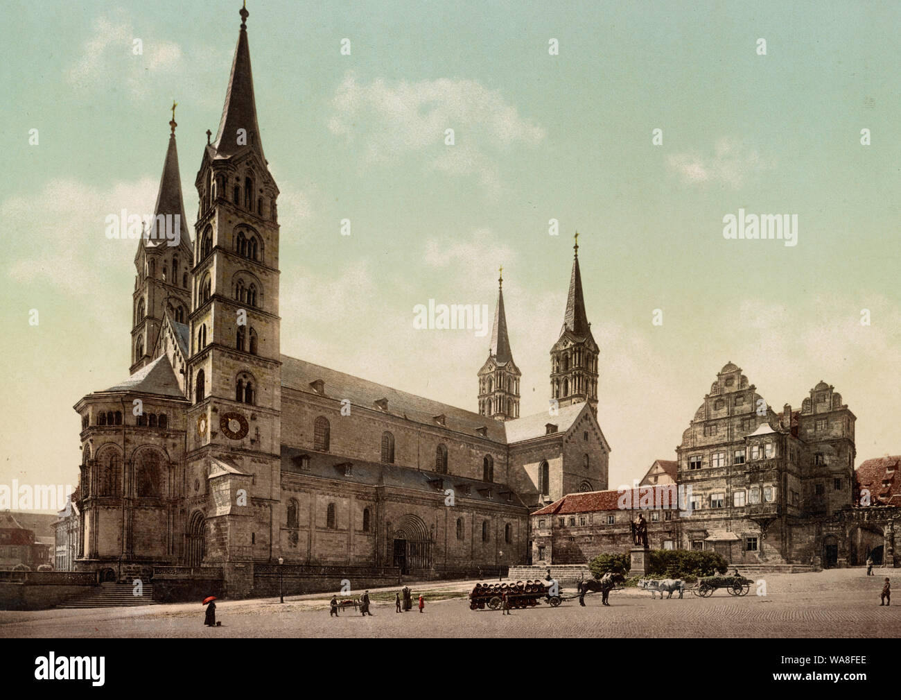 Cattedrale di Bamberga, Baviera, Germania, circa 1900 Foto Stock