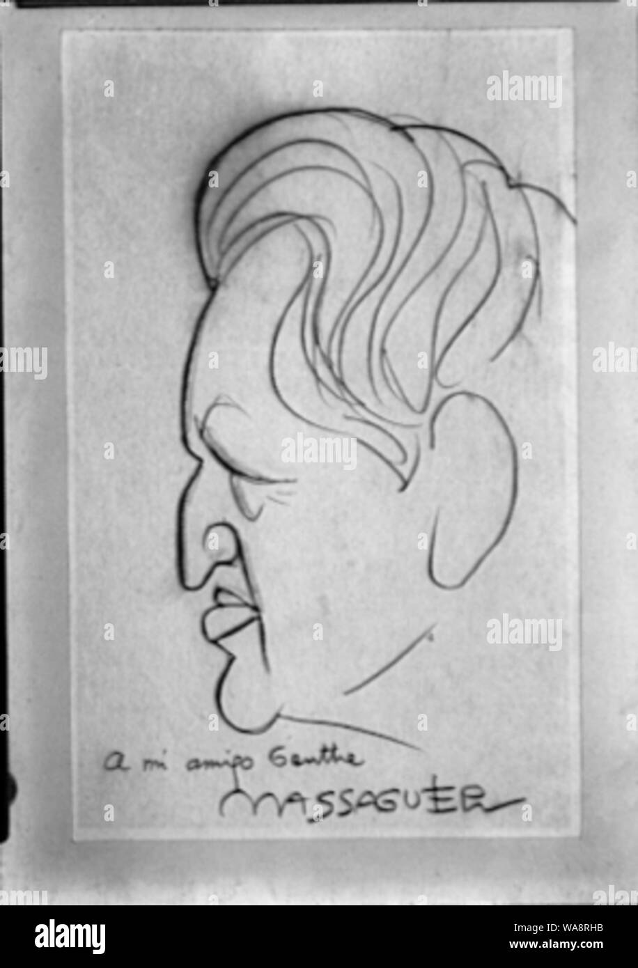 La caricatura disegno di Arnold Genthe da Conrado Massaguer Foto Stock