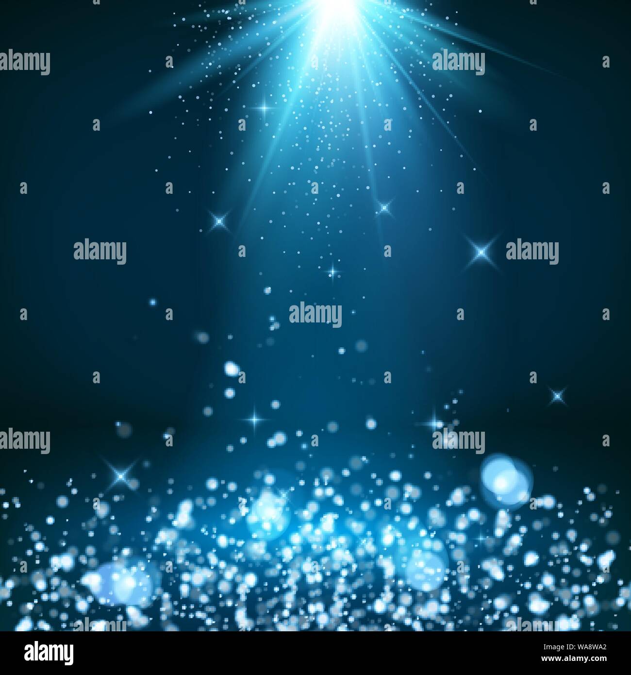 Fantasy sfondo di Natale. In scena con glitter e bokeh effetto. Shiny di sfondo per studio. Illustrazione Vettoriale Illustrazione Vettoriale