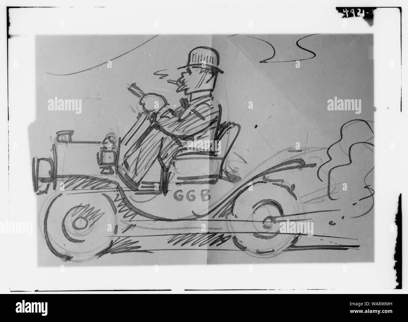 Personaggio dei fumetti in auto, Geo. G. Bain Foto Stock