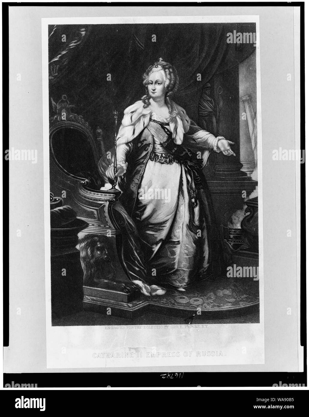 Caterina II imperatrice di Russia ritratto / incisi per l'eclettico da Geo. E. Perine, N.Y. Foto Stock