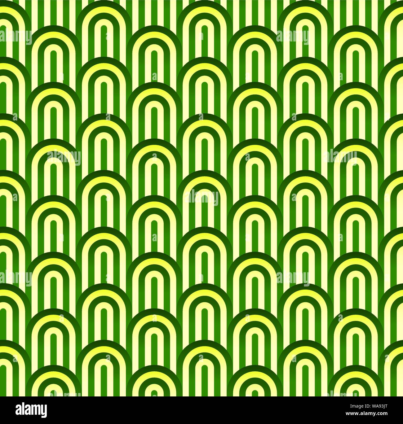 Illustrazione Vettoriale. Seamless sfondo verde con figure geometriche e colori tenui. Illustrazione Vettoriale