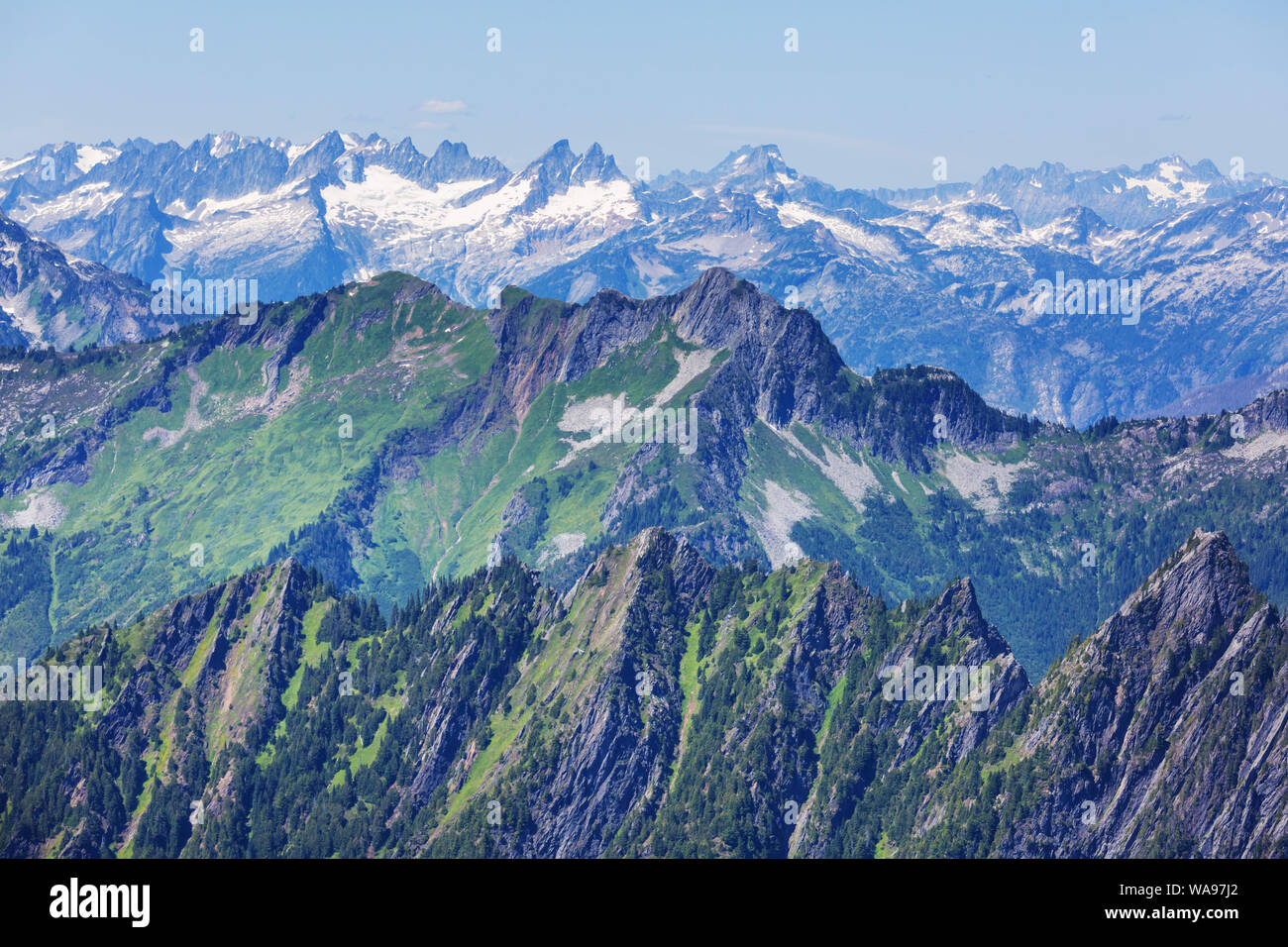 Bella montagna nel nord gamma a cascata, Washington / USA Foto Stock