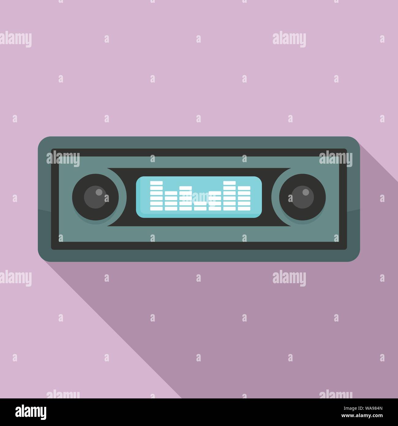 Auto icona audio. Illustrazione piana di car audio icona vettoriali per il web design Illustrazione Vettoriale
