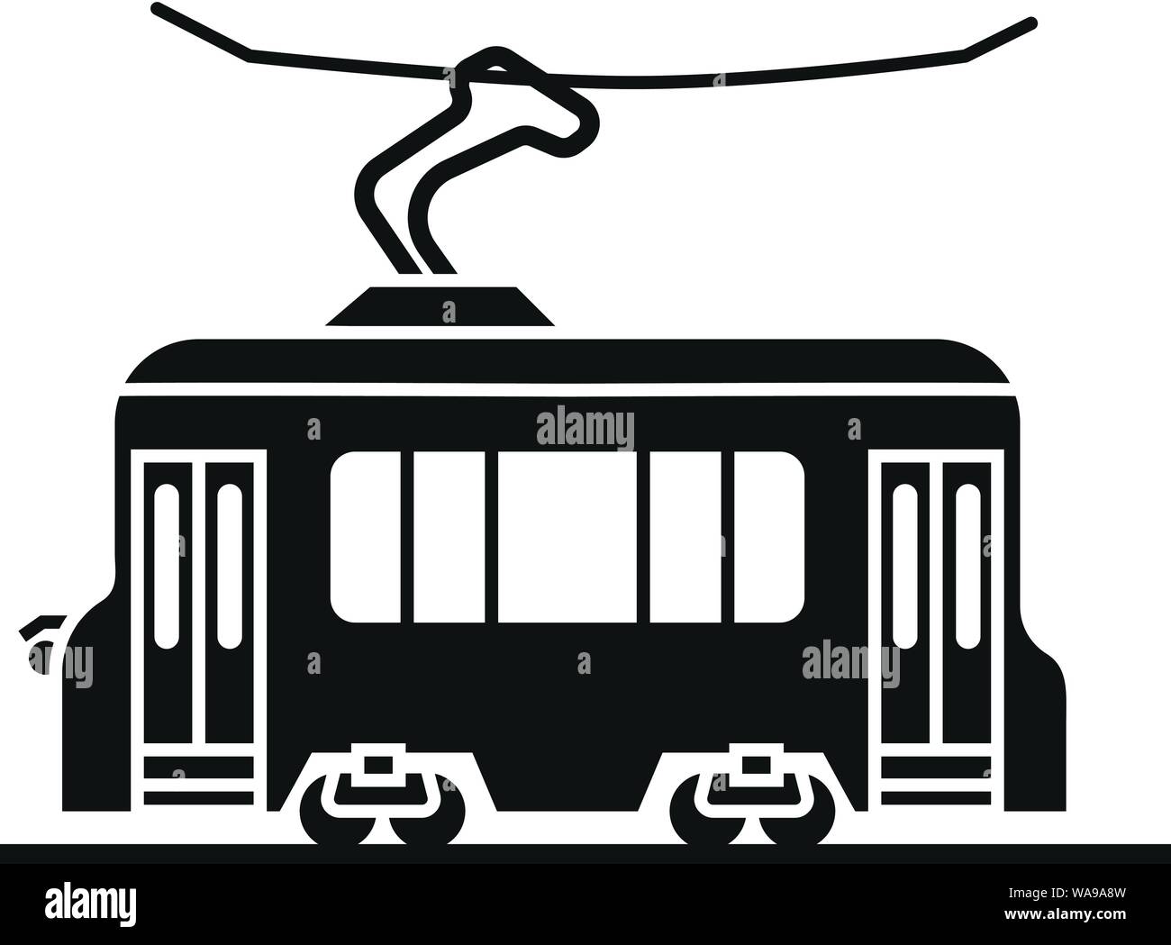 Il tram car icona. Semplice illustrazione del tram auto icona vettoriali per il web design isolato su sfondo bianco Illustrazione Vettoriale