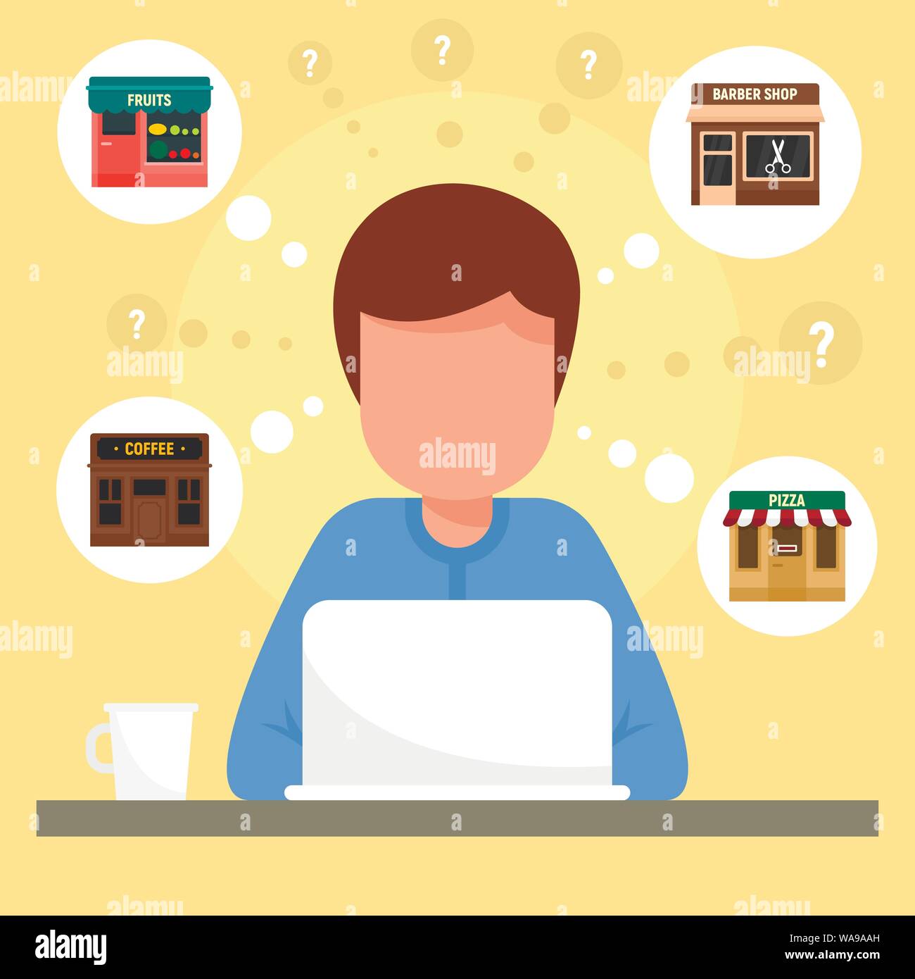 Local business concetto banner. Illustrazione piano di business locale il concetto di vettore banner per il web design Illustrazione Vettoriale