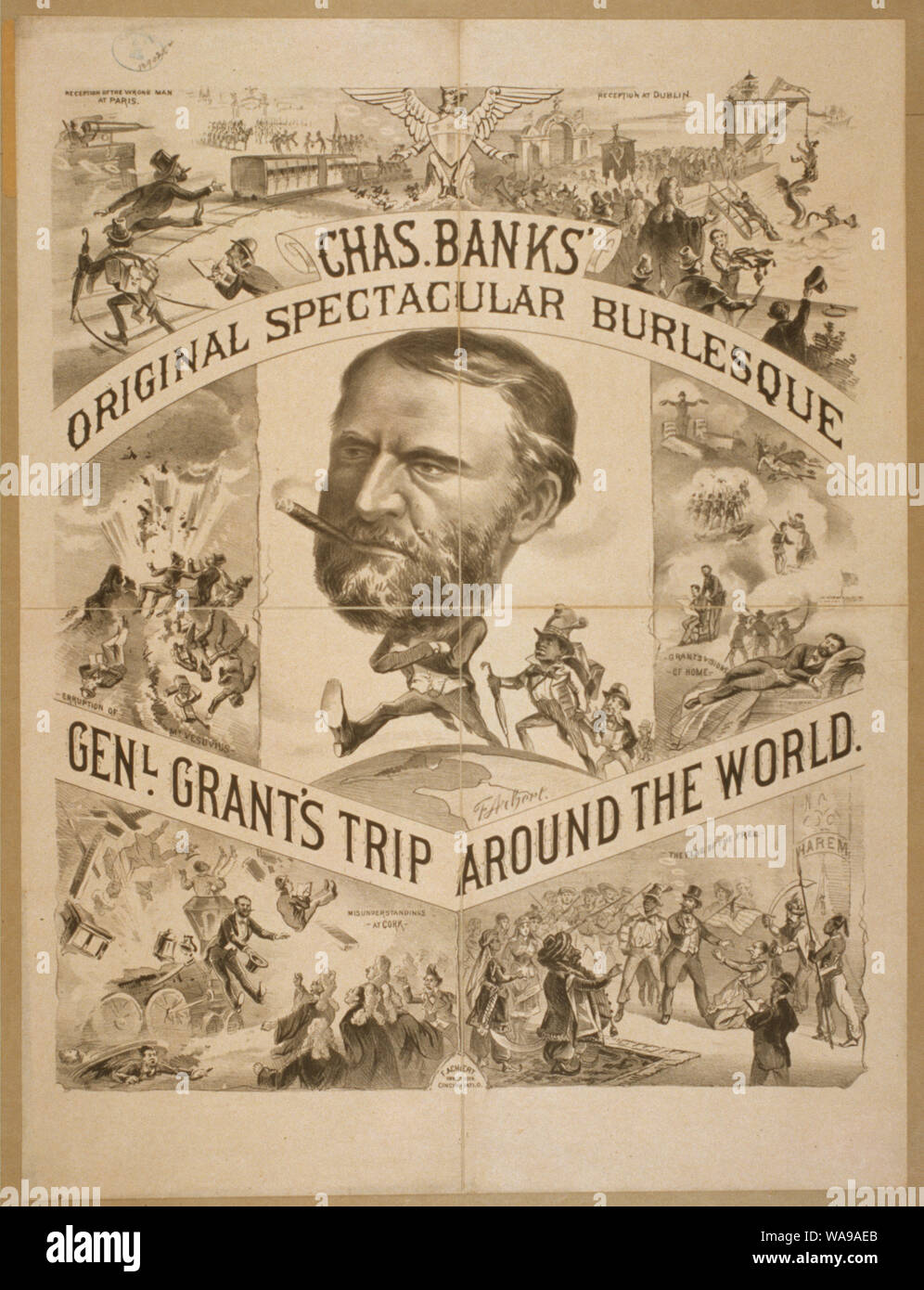 Chas. Banche" originale burlesque spettacolare Abstract: 1 : stampa in bianco e nero litografia ; foglio 64 x 48 cm. (Formato poster) Foto Stock
