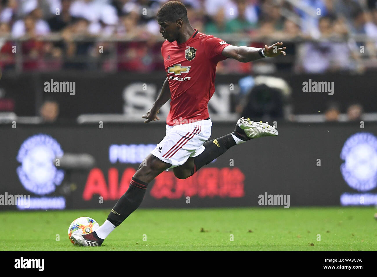 Il Manchester United compete contro il Tottenham Hotspur a Shanghai Hong kou Stadium di campionati internazionali Cup, Shanghai, Cina, 25 luglio 2019. Th Foto Stock