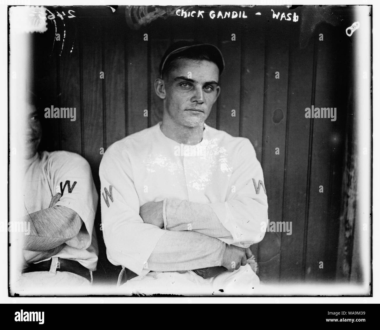 Pulcino Gandil e Germania Schaefer (parzialmente oscurata a sinistra), Washington AL (baseball) Foto Stock